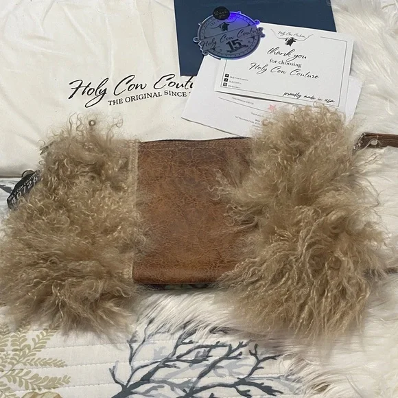 Holy Cow Couture Fur and Patterned Bag-Wild One